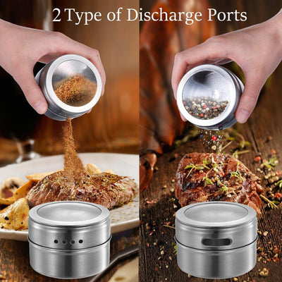 Stainless Steel Magnetic Spice Jars set
