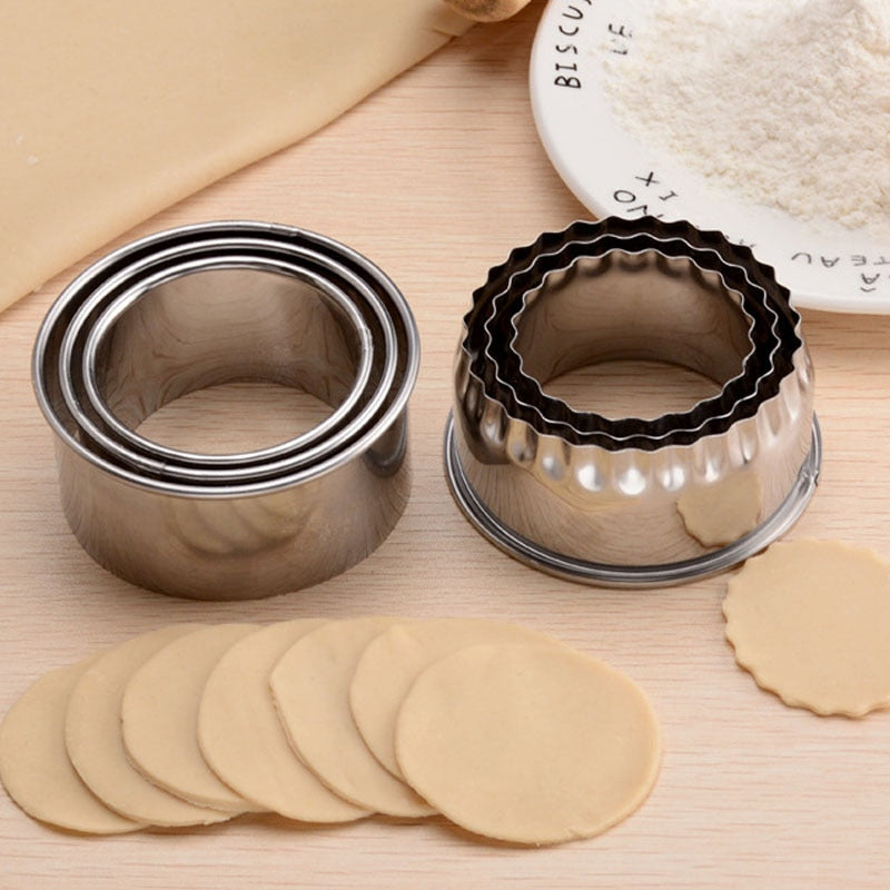 3pcs/set Stainless Steel Round Cookie Cutters