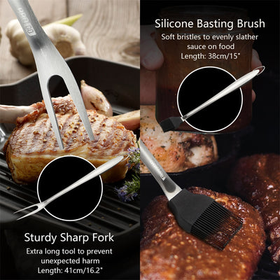 BBQGO Stainless Steel BBQ Tools Set