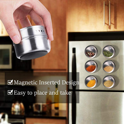 Stainless Steel Magnetic Spice Jars set