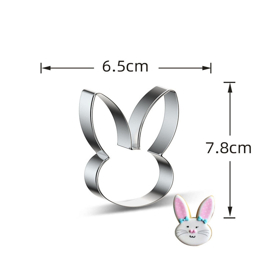 Rabbit Carrot Flower Egg Biscuit Cutter Mold for Kids Easter Party