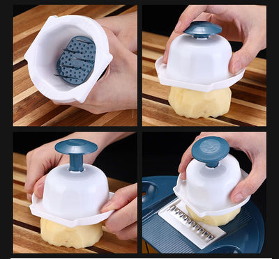 Multifunction Magic Rotate Vegetable Cutter with Drain Basket