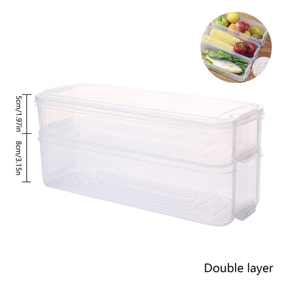 Refrigerator Food Storage Containers With Lid Kitchen Separate Freezer Seal Box